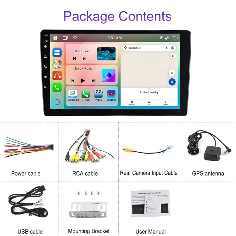 TBD0604690001A_1.webp 6+128G Android Universal HD Large Screen Car Bluetooth Player Android GPS Navigation Integrated Machine - Image 20