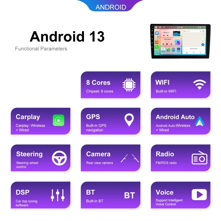TBD06046900_B17.webp 6+128G Android Universal HD Large Screen Car Bluetooth Player Android GPS Navigation Integrated Machine - Image 18