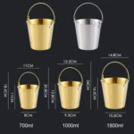 304 Stainless Steel Handheld Ice Bucket Bar Beer Chill Bucket Chips Milk Tea Snacks Barrel - Image 4