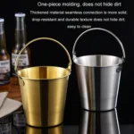 304 Stainless Steel Handheld Ice Bucket Bar Beer Chill Bucket Chips Milk Tea Snacks Barrel - Image 9