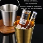 304 Stainless Steel Handheld Ice Bucket Bar Beer Chill Bucket Chips Milk Tea Snacks Barrel - Image 10