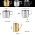 304 Stainless Steel Double Layer Insulated Mug Children Drop-proof Water Cup Coffee Mug - Image 3
