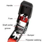 Motorcycle Ratchet Tensioner Cargo Bundling And Luggage Fixing Straps - Image 3