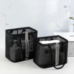 Mesh Toiletry Bag Basket Drainable Bath Bag Foldable Large Open Tote Bag - Image 2