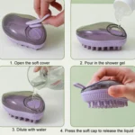 Dog Cleaning Supply Fillable Shower Gel Type Cats Dog Massage Bathing Brush - Image 16