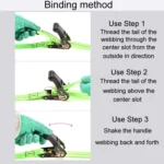 Motorcycle Ratchet Tensioner Cargo Bundling And Luggage Fixing Straps - Image 7