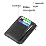 Multi-card Slot Zipper Card Holder Large Capacity Ultra-thin Coin Purse - Image 4