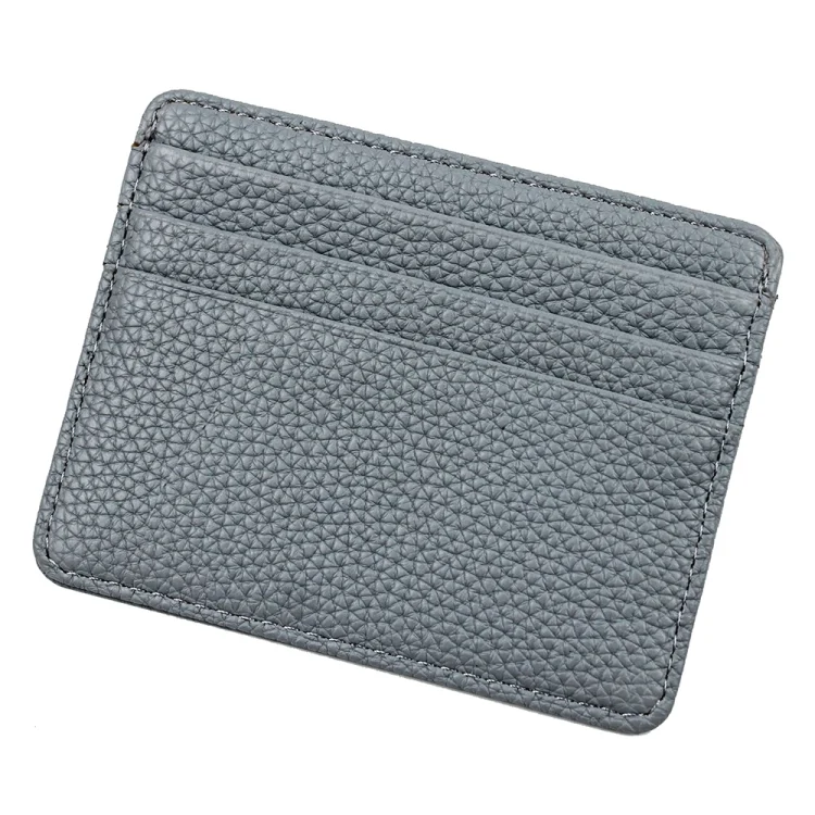 Lychee Pattern Multi-Card Slot Mini Card Holder Ultra-thin Coin Purse