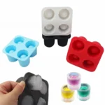Four Hole Ice Cup Silicone Mold Compartment Cylindrical Coke Whiskey Ice Cube Maker Mold - Image 2