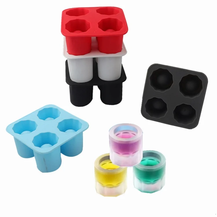 TBD06047038_B4.webp Four Hole Ice Cup Silicone Mold Compartment Cylindrical Coke Whiskey Ice Cube Maker Mold - Image 5