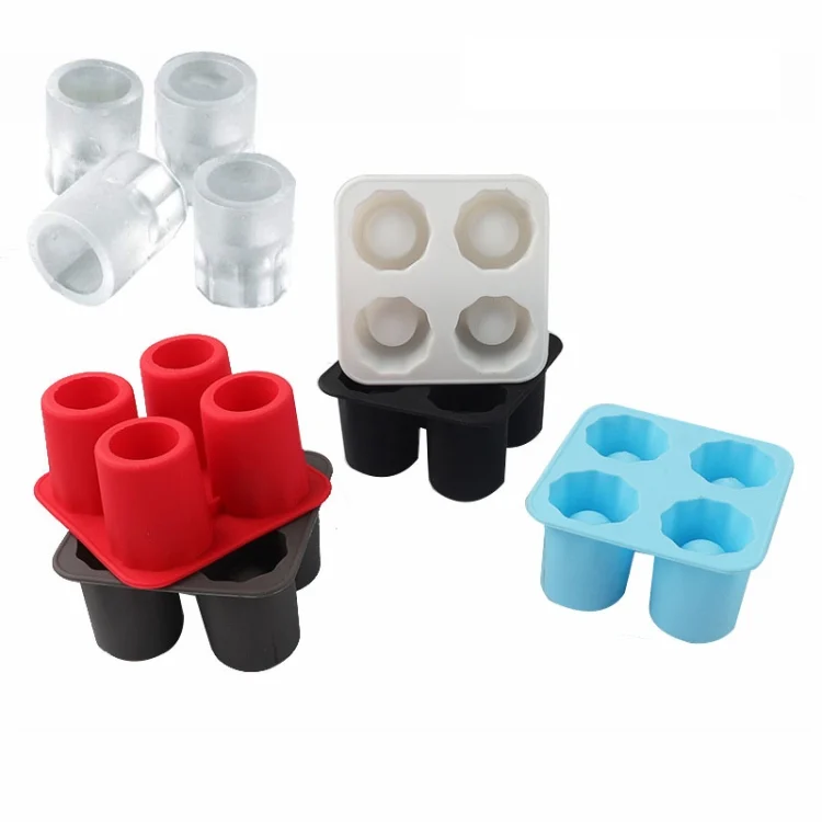 TBD06047038_B5.webp Four Hole Ice Cup Silicone Mold Compartment Cylindrical Coke Whiskey Ice Cube Maker Mold - Image 6