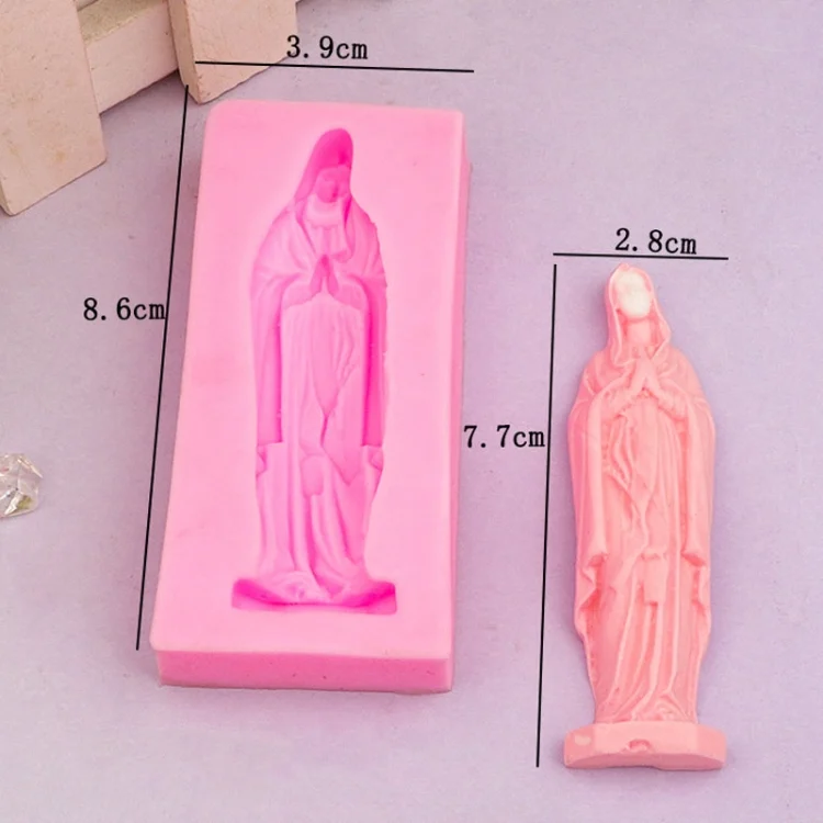 TBD06047041_B2.webp Virgin Mary Fondant Silicone Cake Molds DIY Chocolate Clay Mold Pastry Baking Tool - Image 3