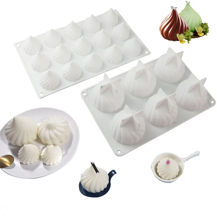 TBD06047042_B1.webp Swirl Mousse Cake Mold Chocolate Baking French Dessert Onion Shape Silicone Mold - Image 2