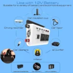 DC 12V To AC 220V Car Inverter Dual Socket 4USB - Image 9