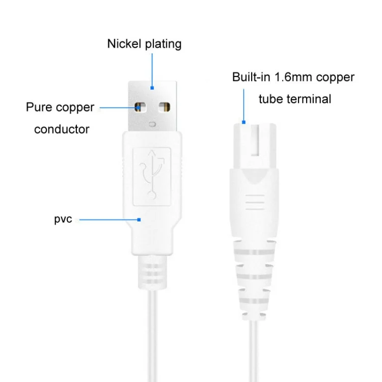TBD06047076_B4.webp 1.25m For Shaver / Water Refill Device USB TTo 8-Figure Tail Charging Cable Power Cord - Image 5