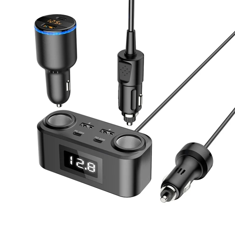TBD06047083_1.webp One To Four PD+QC Car Cigarette Lighter Multi-Port Mobile Phone Charger - Image 2