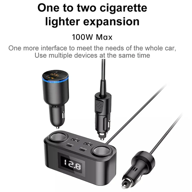 TBD06047083_5.webp One To Four PD+QC Car Cigarette Lighter Multi-Port Mobile Phone Charger - Image 6