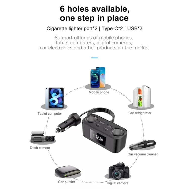 TBD06047083_6.webp One To Four PD+QC Car Cigarette Lighter Multi-Port Mobile Phone Charger - Image 7