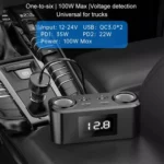 One To Four PD+QC Car Cigarette Lighter Multi-Port Mobile Phone Charger - Image 9