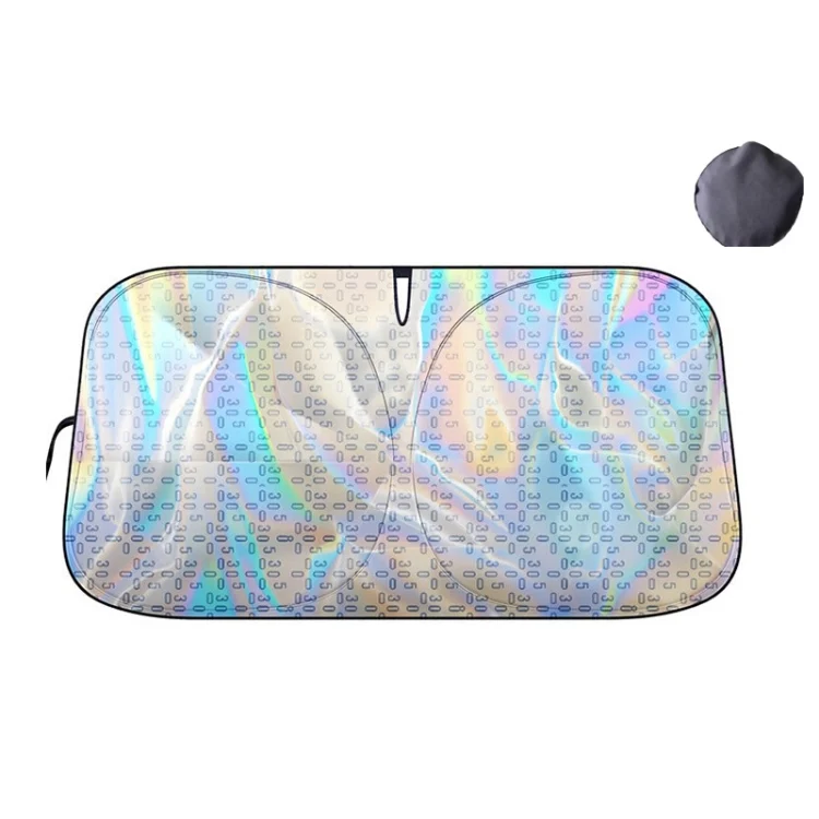 145x80cm Car Front Windshield Sun Protection Laser Sunshade Blinds