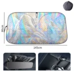 145x80cm Car Front Windshield Sun Protection Laser Sunshade Blinds - Image 8