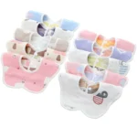 2pcs Dual Sided Newborn Baby Petal Waterproof Bib Six Layers Gauze Cotton Plum Bib - Image 4