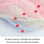 2pcs Dual Sided Newborn Baby Petal Waterproof Bib Six Layers Gauze Cotton Plum Bib - Image 5