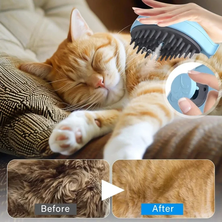 TBD06047146_B4.webp Pet Spray Steamy Brush Cat Dog Grooming Massage Comb - Image 5