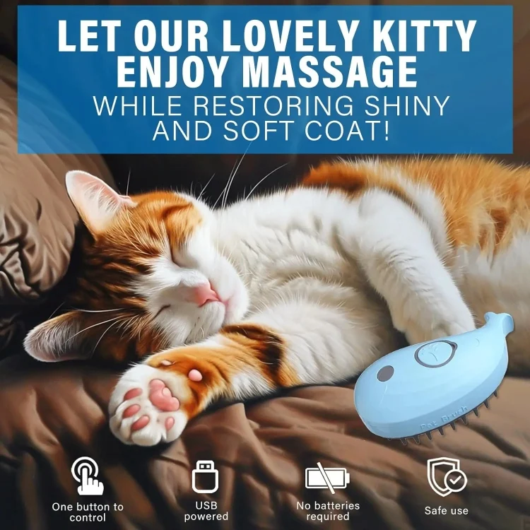 TBD06047146_B6.webp Pet Spray Steamy Brush Cat Dog Grooming Massage Comb - Image 7