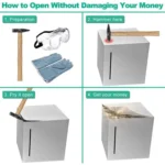 Stainless Steel Money Box Only In, No Export Adult Children Savings Box - Image 9