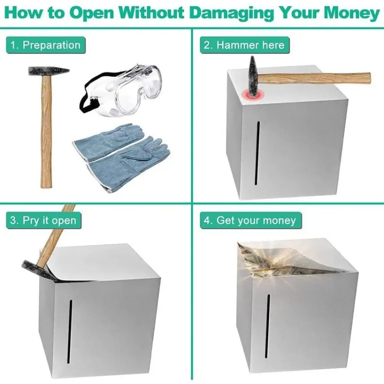 TBD06047162_B8.webp Stainless Steel Money Box Only In, No Export Adult Children Savings Box - Image 9