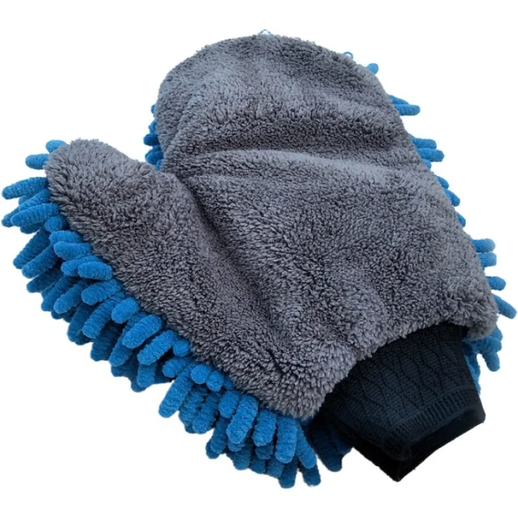 Chenille Double-Sided Microfiber Car Cleaning Thumb Gloves