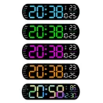 Remote Control Digital Display Atmosphere Light Wall Clock Living Room Decoration Clock - Image 2