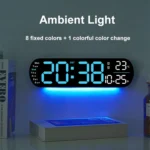 Remote Control Digital Display Atmosphere Light Wall Clock Living Room Decoration Clock - Image 7