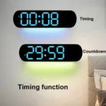 Remote Control Digital Display Atmosphere Light Wall Clock Living Room Decoration Clock - Image 8