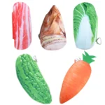 3D Simulation Ingredients Vegetable Plush Pencil Pouch Large Pen Case Student Stationery - Image 2