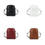 Baellerry N8925 Oil Wax Leather Double Zipper Mobile Phone Bag Shoulder Crossbody Coin Purse - Image 2