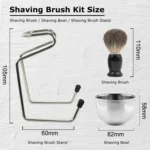 3pcs /Set Men Foam Manual Wooden Handle Beard Brush Set - Image 7