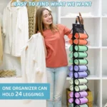 Double-Sided 24 Grids Storage Hanging Bag Hanging Storage Closet Behind Door Storage Organizer - Image 3