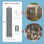 Double-Sided 24 Grids Storage Hanging Bag Hanging Storage Closet Behind Door Storage Organizer - Image 5