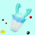 Baby Pacifier Fruit Vegetable Auxiliary Feeder Cute Deer Fruit Bite Pouch Teething Stick