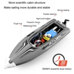 EB02 2.4G Wireless RC Boat Circulating Water-Cooled High-Speed Speedboat Racing Boat Model Toy - Image 5