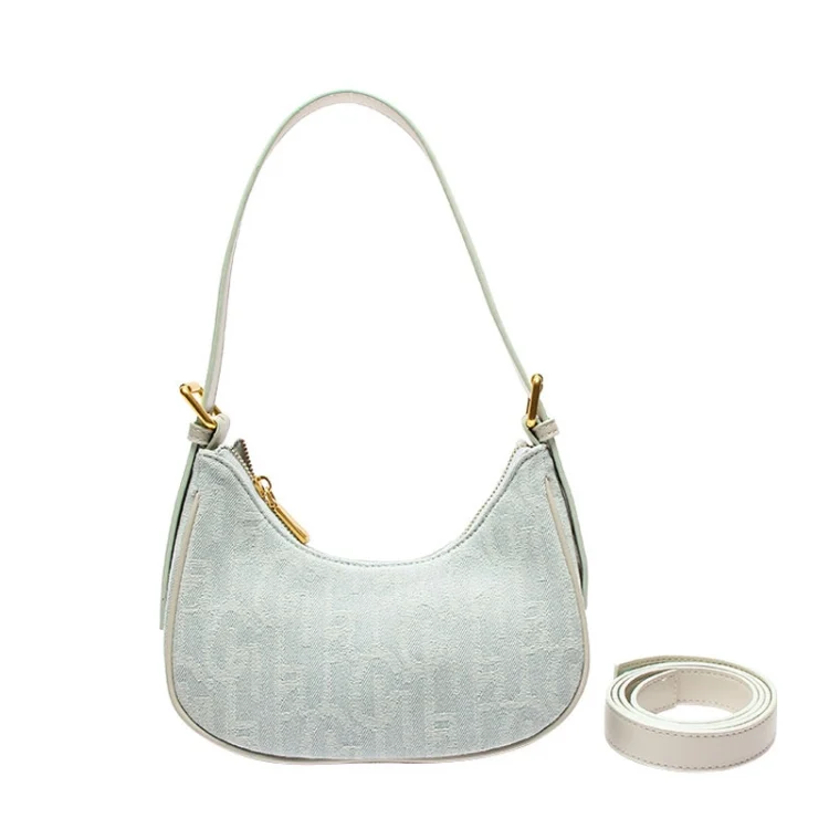Denim Women Bag Underarm Single Shoulder Handbag Tote Niche Dumpling Bag