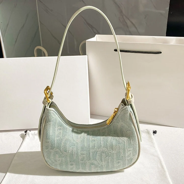 TBD06047488_B1.webp Denim Women Bag Underarm Single Shoulder Handbag Tote Niche Dumpling Bag - Image 2