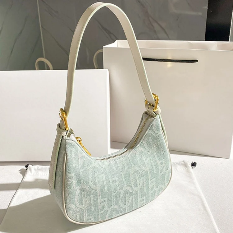 TBD06047488_B2.webp Denim Women Bag Underarm Single Shoulder Handbag Tote Niche Dumpling Bag - Image 3