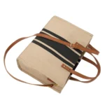 Women Handbag Briefcase Large Capacity Canvas Crossbody Bag - Image 2