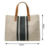 Women Handbag Briefcase Large Capacity Canvas Crossbody Bag - Image 4