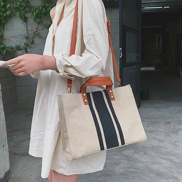 TBD06047494_B5.webp Women Handbag Briefcase Large Capacity Canvas Crossbody Bag - Image 6