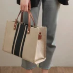 Women Handbag Briefcase Large Capacity Canvas Crossbody Bag - Image 8