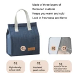 Vertical Tote Cationic Bento Warm Bag Lunch Box Bag - Image 3